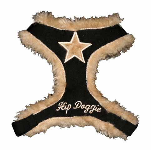 Picture of Black Fur Star Harness Vest.