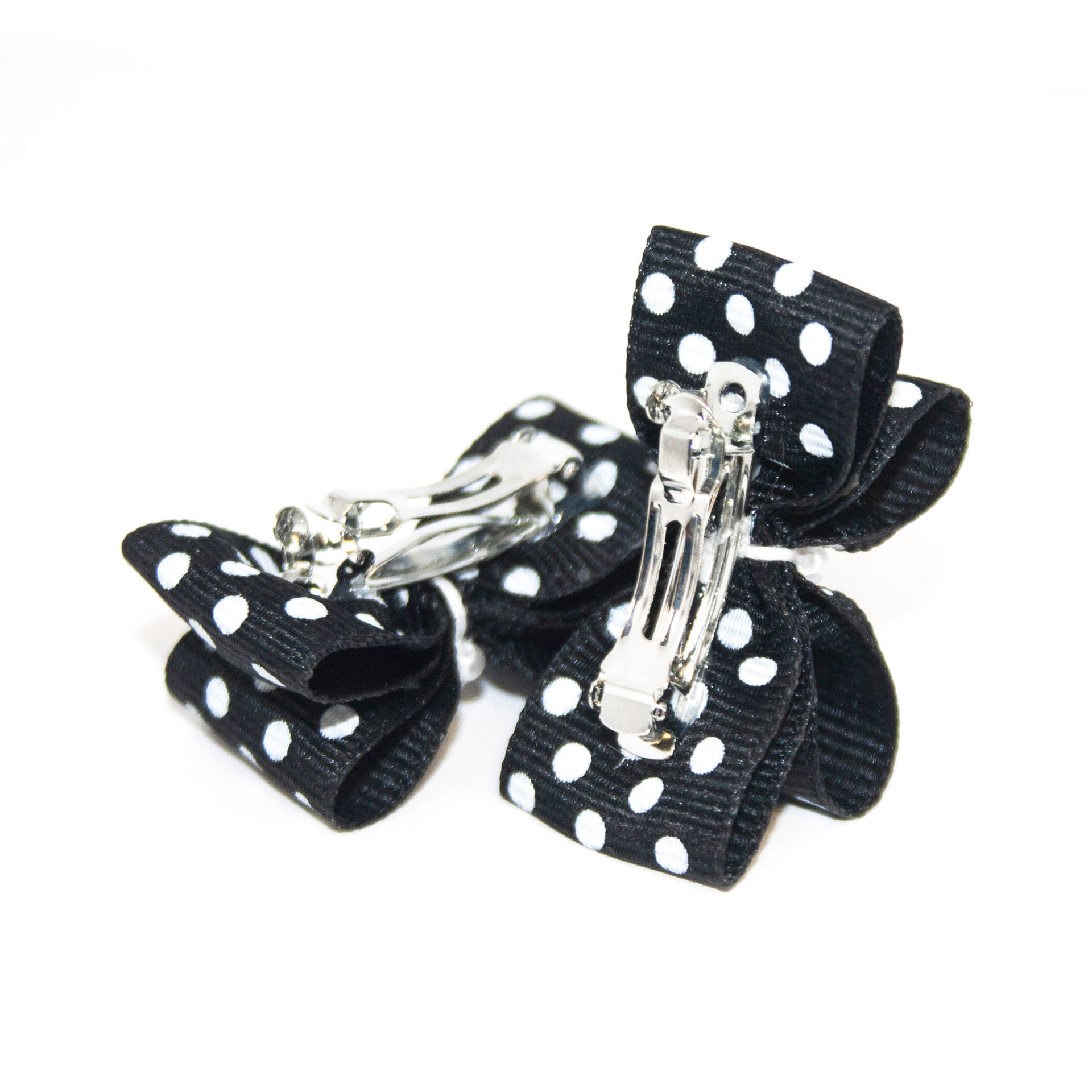 Picture of Hair Bows - Sm Black/White Dots