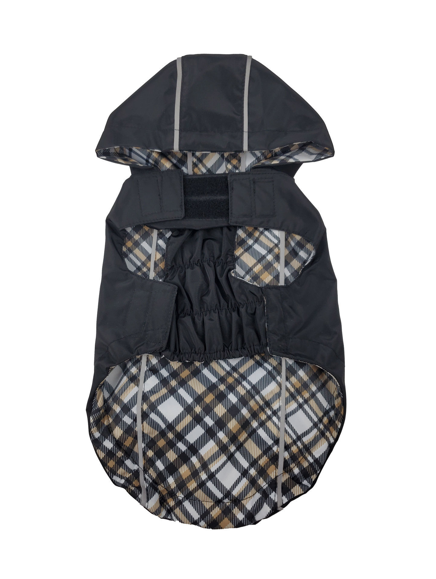 Picture of HD Reversible Raincoat Black/Tan Plaid