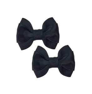 Picture of Hair Bows - Sm Black Satin Overlay GG Bow