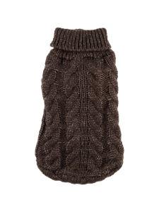 Picture of Chocolate Angora Cable Knit Sweater