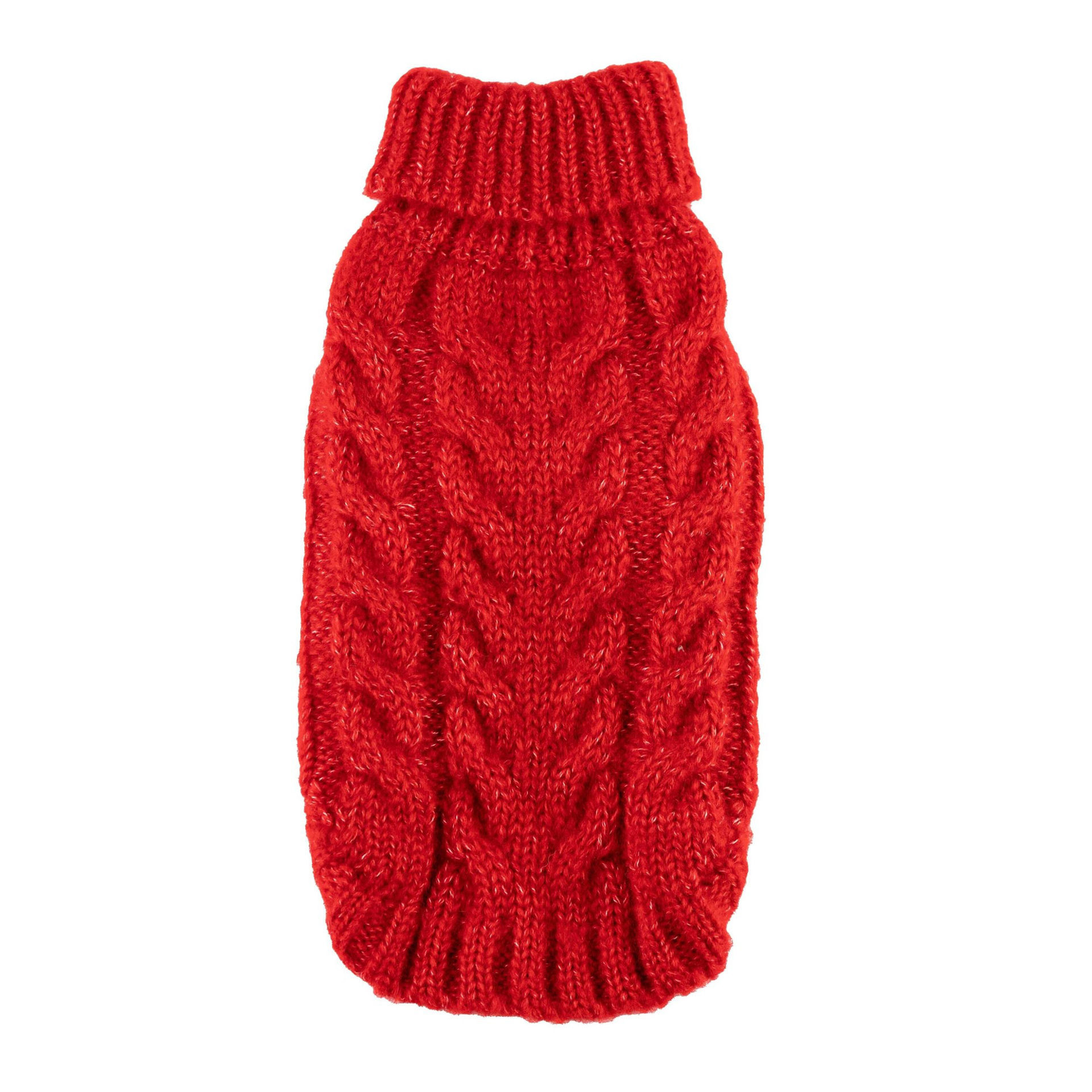 Picture of Angora Cable Knit Sweater-Red