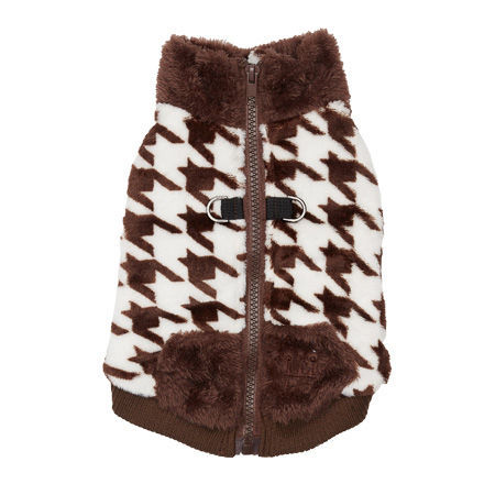 Picture of Houndstooth Butter Fleece Vest - Brown