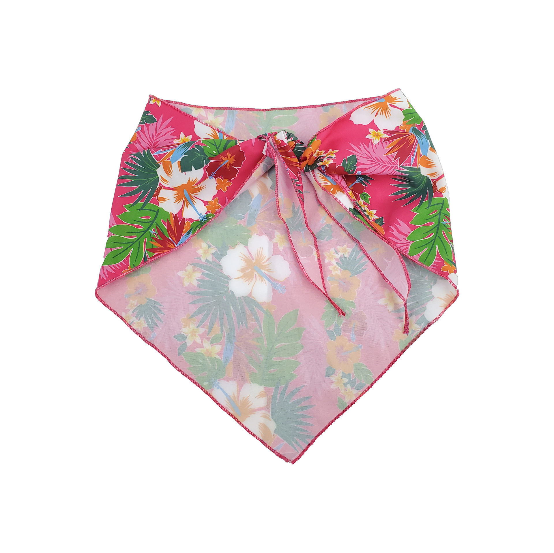 Picture of One Sided Bandana - Hawaiian Tied Bandana (Pink)