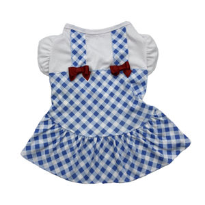 Picture of Blue Gingham Dress-Ruby Red Bows